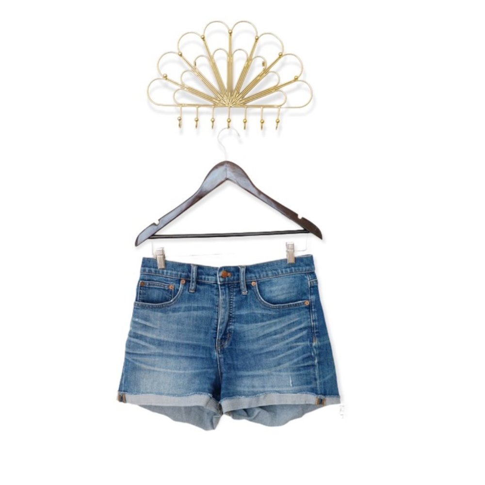 Madewell High-Rise Denim Shorts in Glenoaks Wash: Cutoff Edition